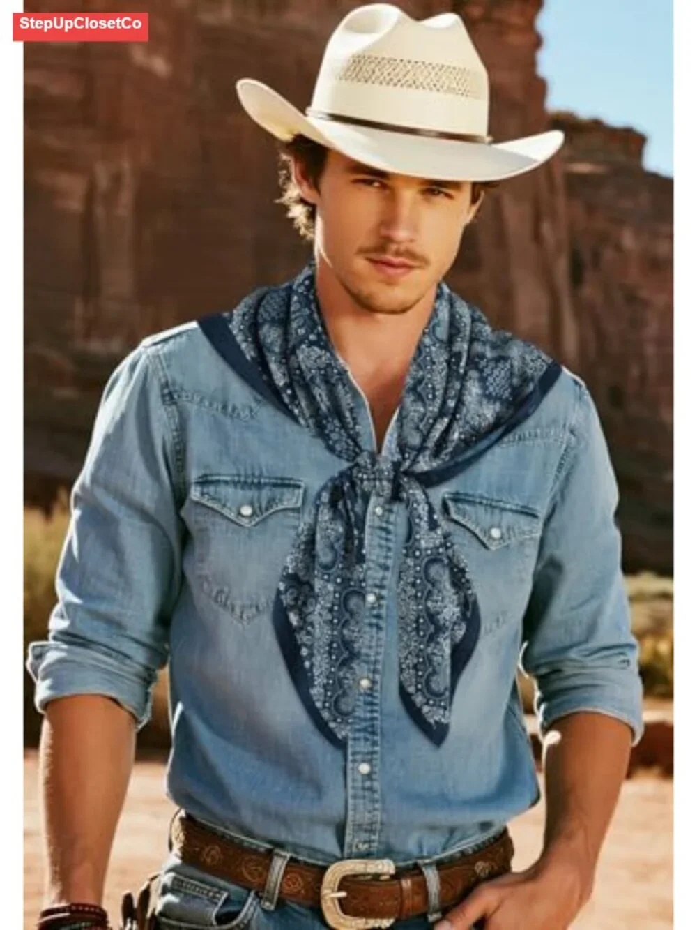 Extra Large Oversize Western Wild Rag Scarf Bandana Cowboy Neckerchief Shawl XL